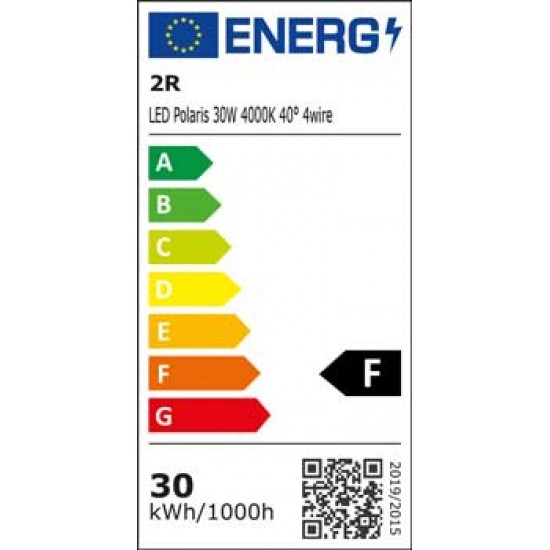 30W LED Schienen Fluter 3Phasen POLARIS 40° 2 Jahre Garantie Weiß Schwarz Tageslicht