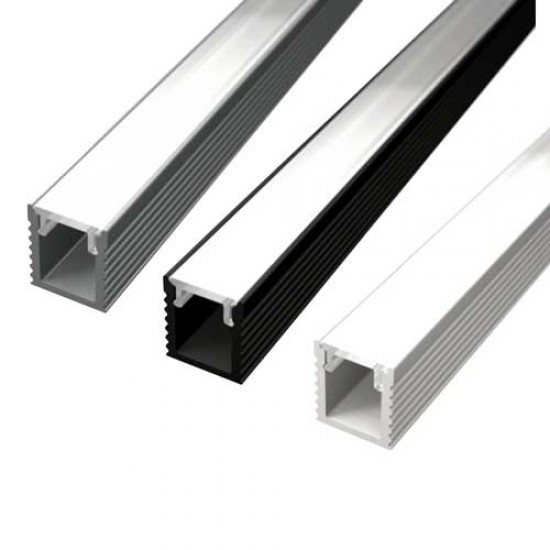 2 Meter SET LED Profil Aufbau Ultraslim Alu Weiß Schwarz GL0601