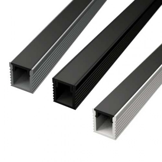 2 Meter SET LED Profil Aufbau Ultraslim Abdeckung Schwarz GL0601B