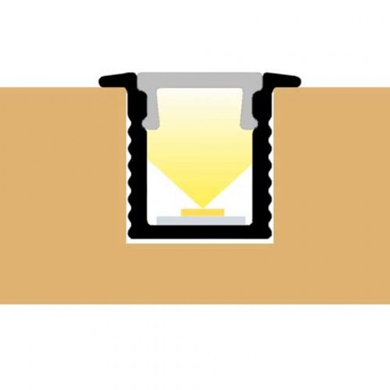 2 Meter SET LED Profil Aluminium Einbau Ultraslim Alu Weiß Schwarz GL0602