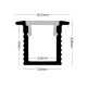 2 Meter SET LED Profil Aluminium Einbau Ultraslim Alu Weiß Schwarz GL0602