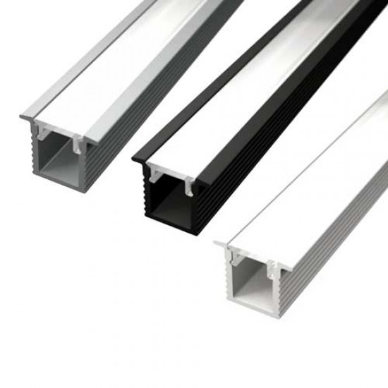 2 Meter SET LED Profil Aluminium Einbau Ultraslim Alu Weiß Schwarz GL0602