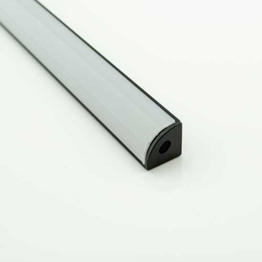 Transmedia Alu-Profil Für LED-Leisten, Opal Matt, 16x16 Mm, 1m Länge, Mit Endkappen – IP20