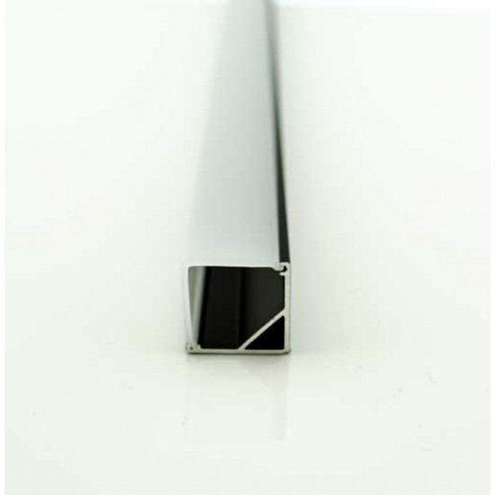 2 Meter SET LED Profil 45° Schwarz 16x16 Abdeckung Ecke Opal UL3353EBW/203B