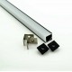 2 Meter SET LED Profil 45° Schwarz 16x16 Abdeckung Ecke Opal UL3353EBW/203B