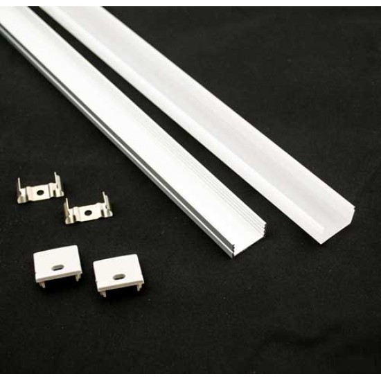LED PROFILE SET 2 METER AUFBAU MIT ERWEITERNDER ABDECKUNG MATT PREMIUM UNILED LED PRODUKTE