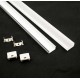 LED PROFILE SET 2 METER AUFBAU MIT ERWEITERNDER ABDECKUNG MATT PREMIUM UNILED LED PRODUKTE