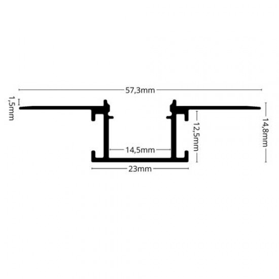 2 Meter SET Alu Profil PRO SPECIAL Unterputz Aluminium LP309