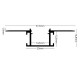 2 Meter SET Alu Profil PRO SPECIAL Unterputz Aluminium LP309