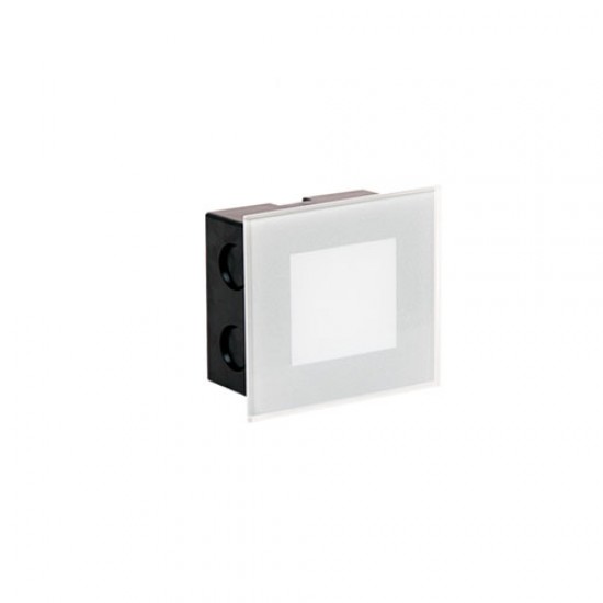 2W LED Treppenleuchte Einbau Quad IP20 Glas Mat Neutralweiß GL8324