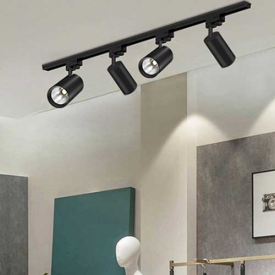 30W LED Schienen Fluter 3Phasen POLARIS 40° 2 Jahre Garantie Weiß Schwarz Tageslicht