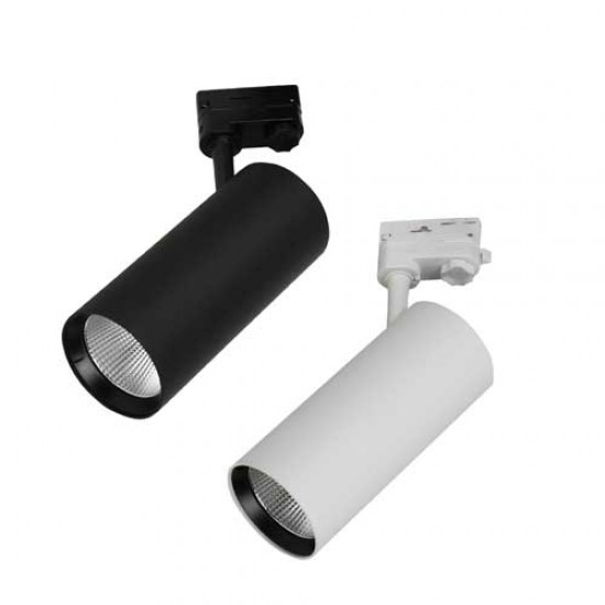 30W LED Schienen Fluter 3Phasen POLARIS 40° 2 Jahre Garantie Weiß Schwarz Tageslicht