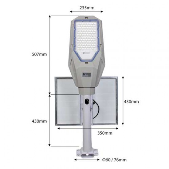 20W LED SOLAR ANLAGE STRAßENBELEUCHTUNG SMART AUTONOM SET