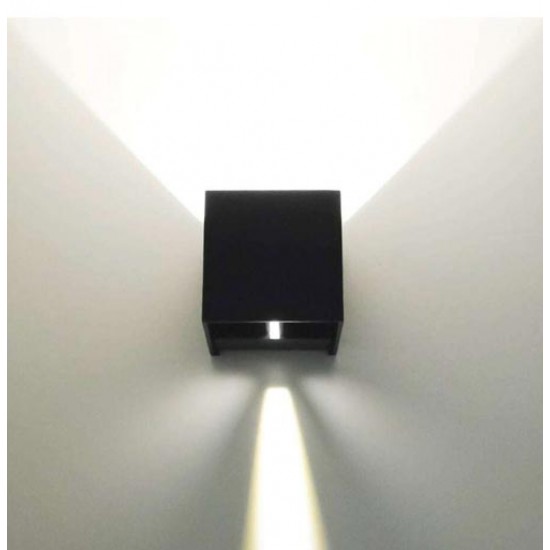 6W LED WANDBELEUCHTUNG IP44 UP&DOWN QUAD Schwarz Neutral-, Warmweiß GL7117/GL7118