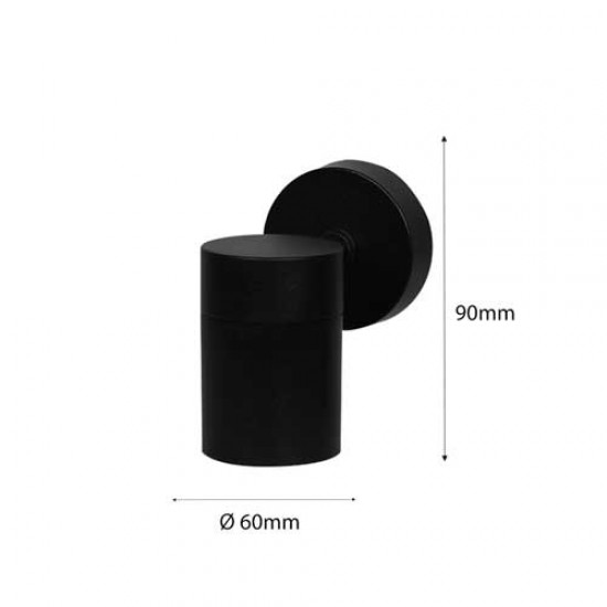 LED Wandbeleuchtung Einfach GU10 Fassung Schwarz