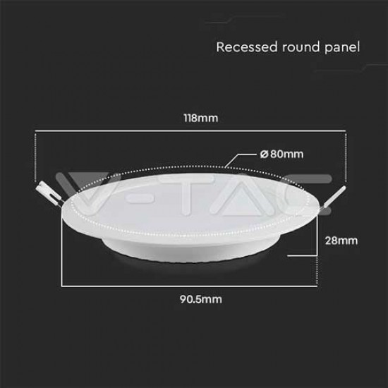 3W LED Panel 230V Backlit Rund Kalt- Neutral- Warmweiß Hocheffiziente Einbauspots 