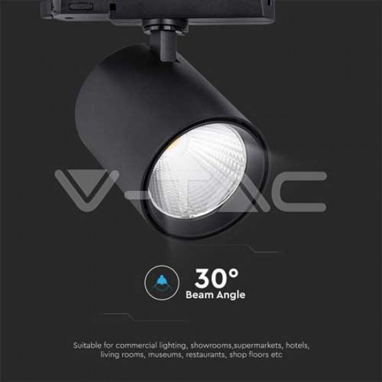 35W LED Schienen Fluter 3Phasen PRO 30° 3 Jahre Garantie Schwarz Neutralweiß UL10281