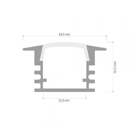 2 Meter SET LED Profil Einbau Holz Beton ALU Grau UL3357