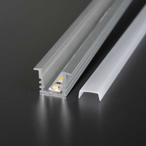 2 Meter SET LED Profil Einbau Beleuchtung Holz Beton ALU Grau UL3357