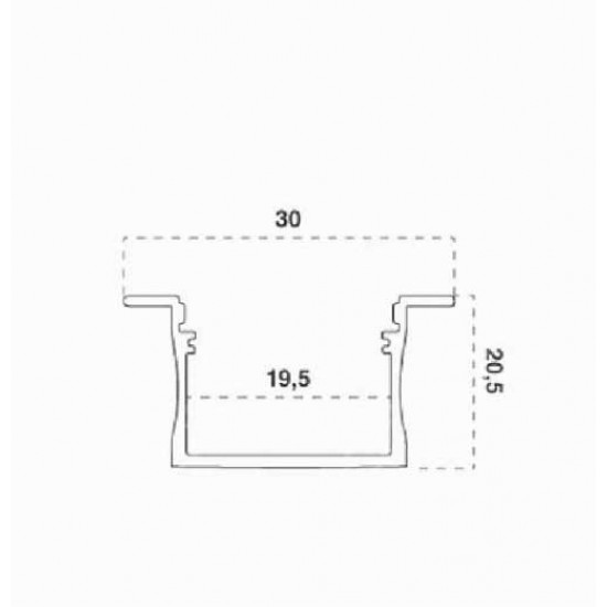 2 Meter SET Alu Profil PRO SPECIAL Unterputz Alu UL3372
