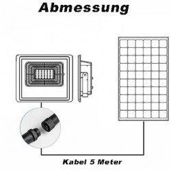 SOLAR LED STRAHLER 2450LM PREMIUM MIT SOLAR PANEL VT-100W KALTWEIß UL94012