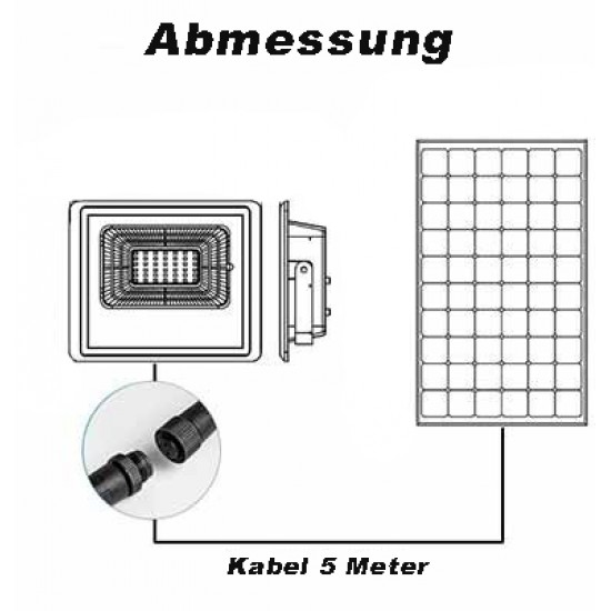 SOLAR LED STRAHLER 2450LM PREMIUM MIT SOLAR PANEL VT-100W KALTWEIß UL94012