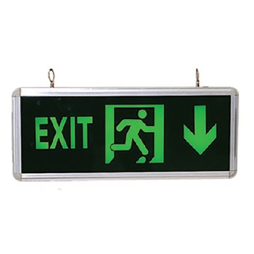 LED NOTAUSGANG SCHILD EXIT DOWN IP44 2FD GL9203 - UniLED