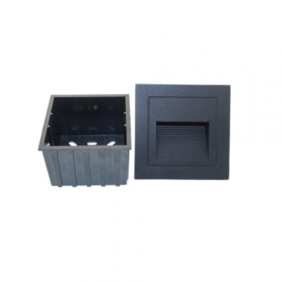2W LED Treppenleuchte Einbau Quad Schwarz Neutralweiß GL8322