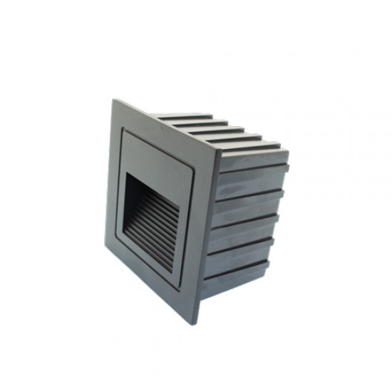 2W LED Treppenleuchte Einbau Quad Schwarz Neutralweiß GL8322