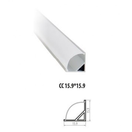 2 Meter SET LED Profil 45° 15,9x15,9 Weiß UL3369