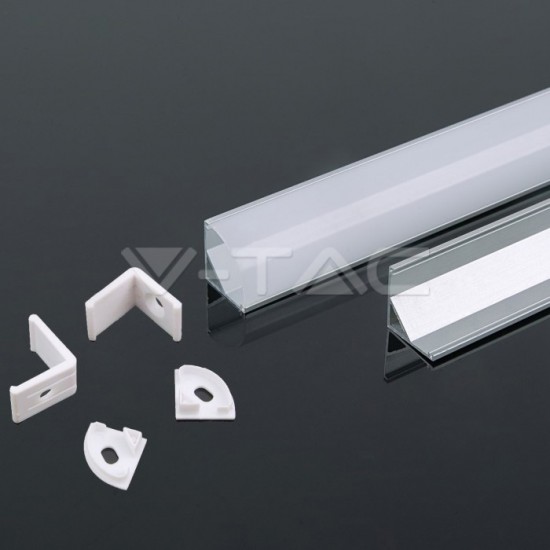 2 Meter SET LED Profil 45° 15,9x15,9 Weiß UL3369