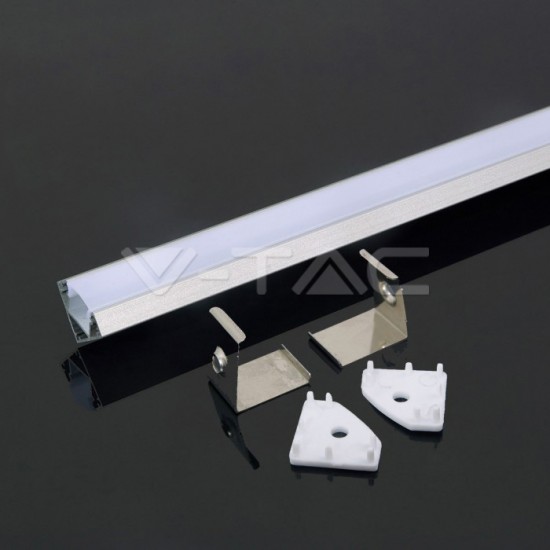 2 METER SET LED ALUMINIUM Profil 45° WEIß UL3364