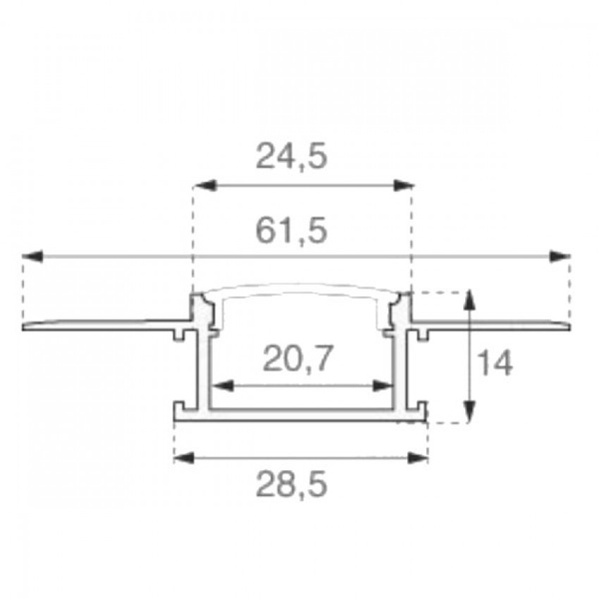 LED Unterputz-Profil – 3x 200 Cm (6 M), Alu, Opal Matt | Für Trockenbau, Inkl. Abdeckung | 57x13 Mm