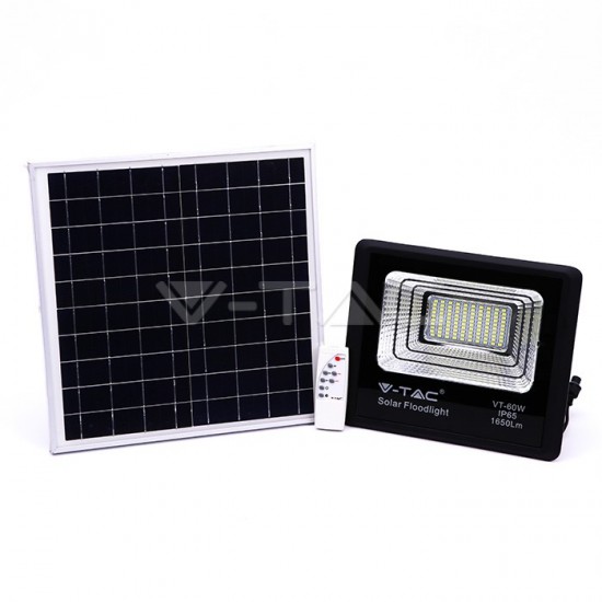 LED SOLAR-STRAHLER 1650LM PREMIUM MIT SOLAR PANEL VT-60W KALTWEIß UL94010