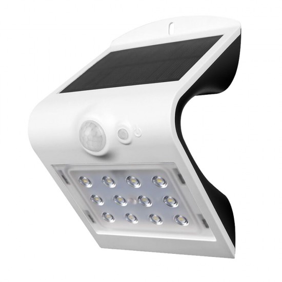 1,5W LED SOLAR Wandbeleuchtung PREMIUM mit Bewegungsmelder IP65 Tageslicht Weiß oder Schwarz